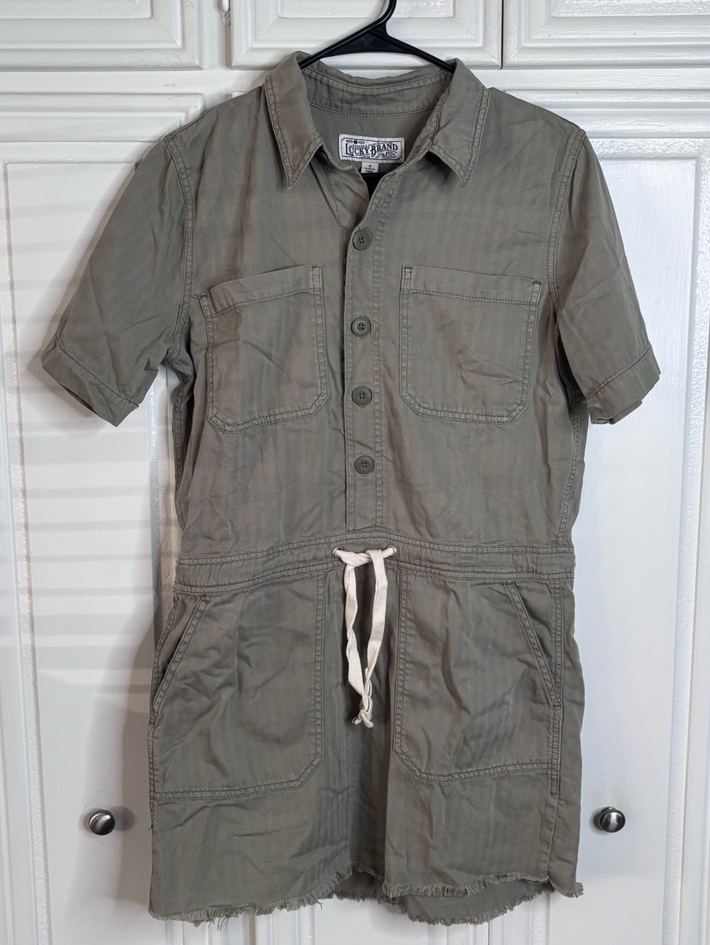 Lucky Brand Olive Green Short Sleeve Dress size S